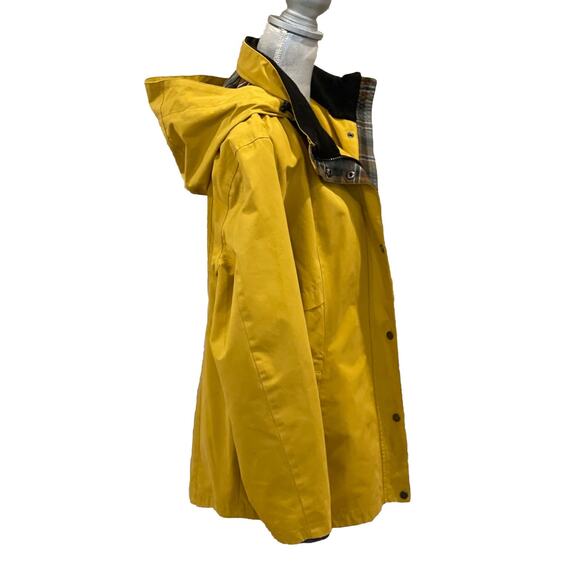 Pendleton Womens Waterproof Hooded Yellow Goldenrod Rain Jacket Plaid Lining- L - Picture 2 of 9